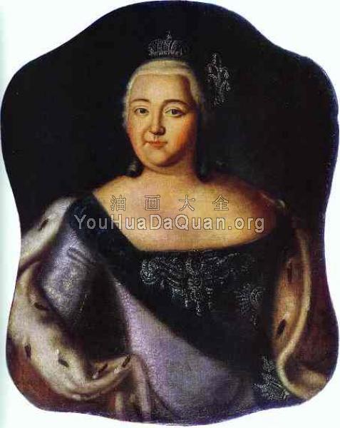 Portrait of Empress Elizaveta Petrovna - 阿雷克西·安特罗波夫